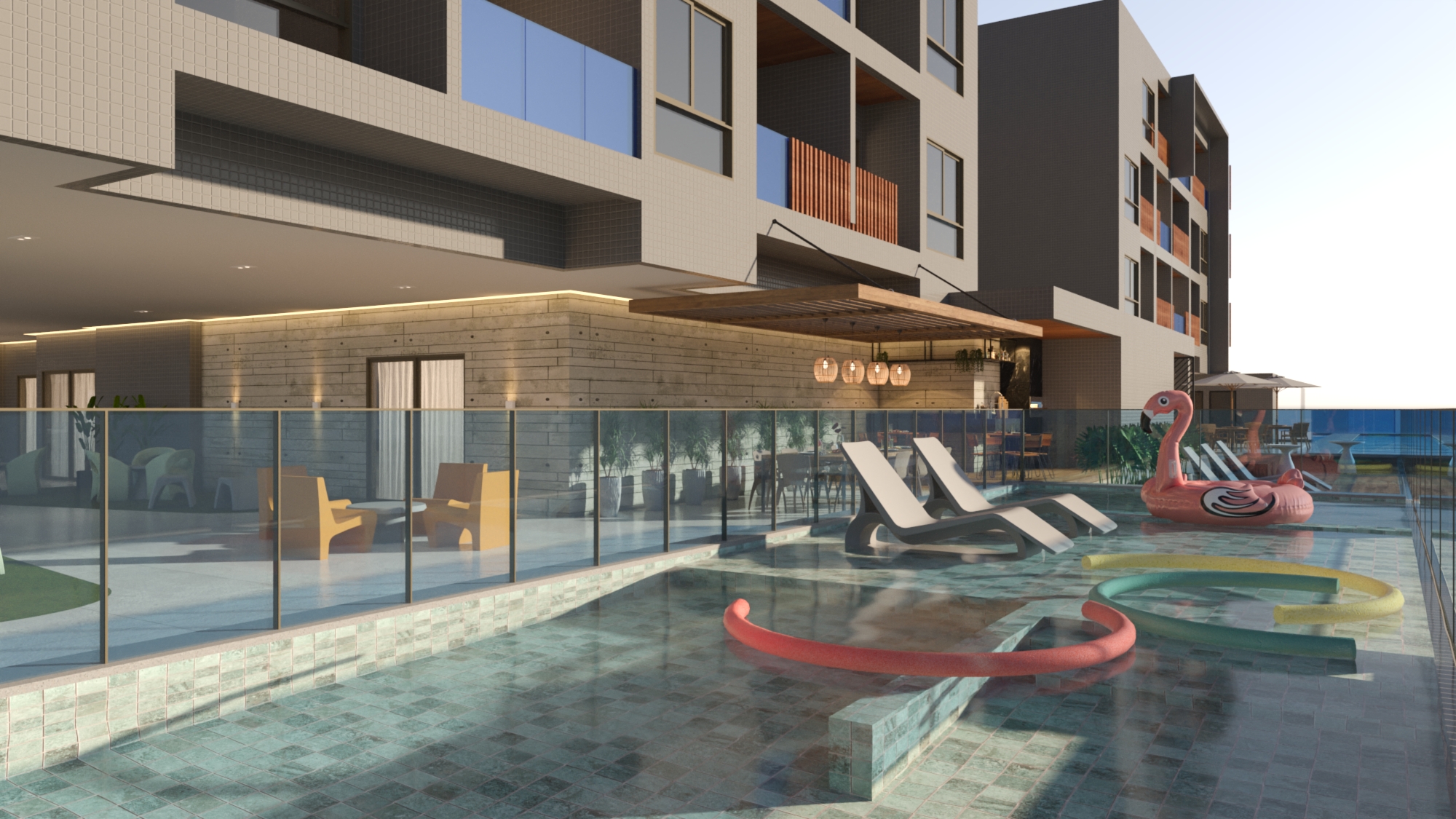 Piscina adulto com prainha e senadinho